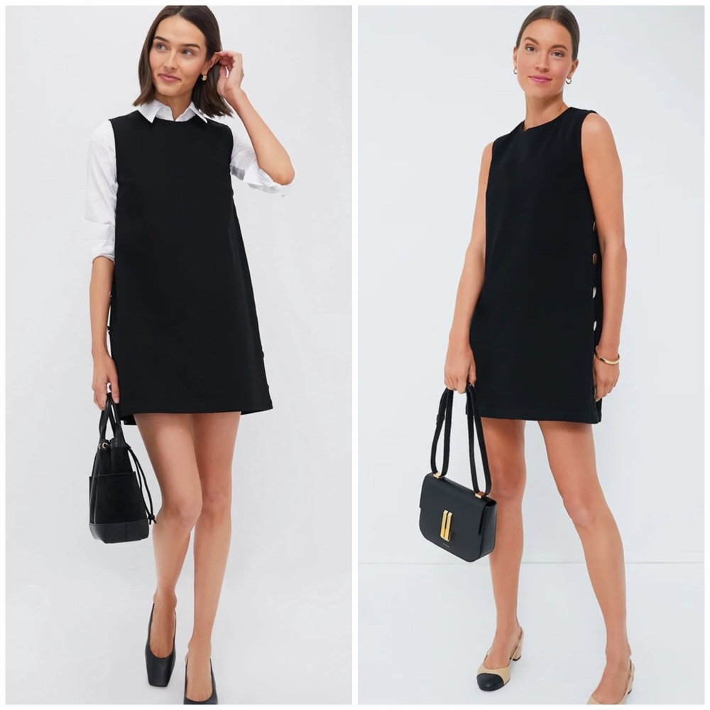 NWT HYACINTH HOUSE Black Twill Button Bitsy Dress Size XXL